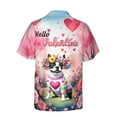 thumbnail image 2 of Hello Valentine’s Day Boston Terrier Flower Crown Romantic Pink Floral Hawaiian Shirt Breathable Summer Unisex Merch Gentleman Dog Lover Gifts - 00031, 2 of 6