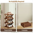 thumbnail image 6 of HDUTNGISN 4 Tier Vertical Narrow Shoe Rack,Sturdy Space-Saving Organizer for Entryway/Closet/Hallway,Tawny, 6 of 10