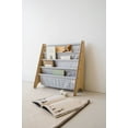 thumbnail image 3 of 3 Sprouts Recycled Fabric Kids Book Rack Storage Bookshelf Organizer in Gingham Blue for Ages 3+, 3 of 4