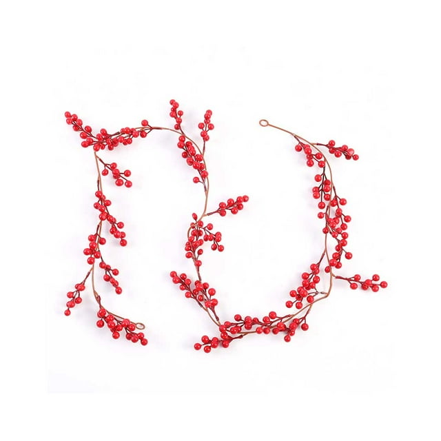 Cateissary Guirnalda navideña Decoraciones Decoración para el hogar Puerta de la pared Hoja Flores Vid Año Nuevo Vacaciones Guirnaldas colgantes 250 cm Kits de decoración para fiestas Tipo E Cateissary HA069852-05