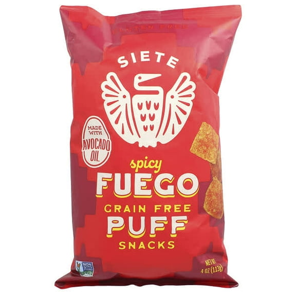 Siete, Grain Free Puff Snacks, Spicy Fuego, 4 oz