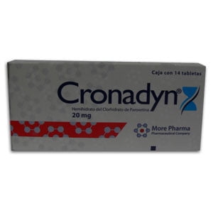 Cronadyn tabletas 14 pzas de 20 mg c/u