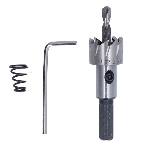 Broca abridora de agujeros de 19 mm, acero de alta velocidad, 3 flautas, brocas de sierra escariadoras con llave hexagonal