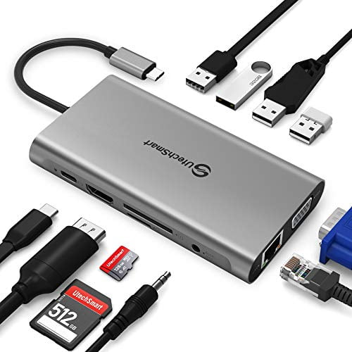USB C Hub Type C Adapter HDMI USB 3.0 Splitter Card Reader Computer Data for Pro