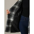thumbnail image 5 of INSPIRE CHIC Women's Plaid Shawl Collar Belted Wrap Winter Coat XL Black White, 5 of 6