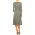 thumbnail image 3 of Women's Plus Size Wrap Dress 3/4 Sleeve V Neck Waist Tie, 3 of 6