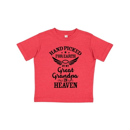

Inktastic Handpicked for Earth by My Great Grandpa in Heaven Gift Toddler Boy or Toddler Girl T-Shirt