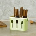 thumbnail image 6 of Oggfader Green Plastic Cutlery Organizer - Breathable Utensil Storage Bucket for Kitchen, Commercial Bar & Outdoor Picnic, Chopstick & Straw Holder, 6 of 6
