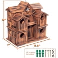thumbnail image 3 of VASGOR Wooden Bird Houses for Outside – 10 Rooms Multi-Chamber Bird House, Carbonized Pine Rustic Finish, 1.57" Entrance Holes, Individual Cleaning Doors, Decorative Outdoor Bird Nesting Box, 3 of 9