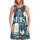 thumbnail image 1 of Balery France and Paris Vestidos de verano para mujer con estampado: vestido holgado sin mangas, vestido playero informal y cómodo para días calurosos., 1 of 7
