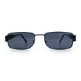 thumbnail image 5 of Mens Classy Narrow Rectangle Metal Rim Hustler Fashion Sunglasses All Black, 5 of 8