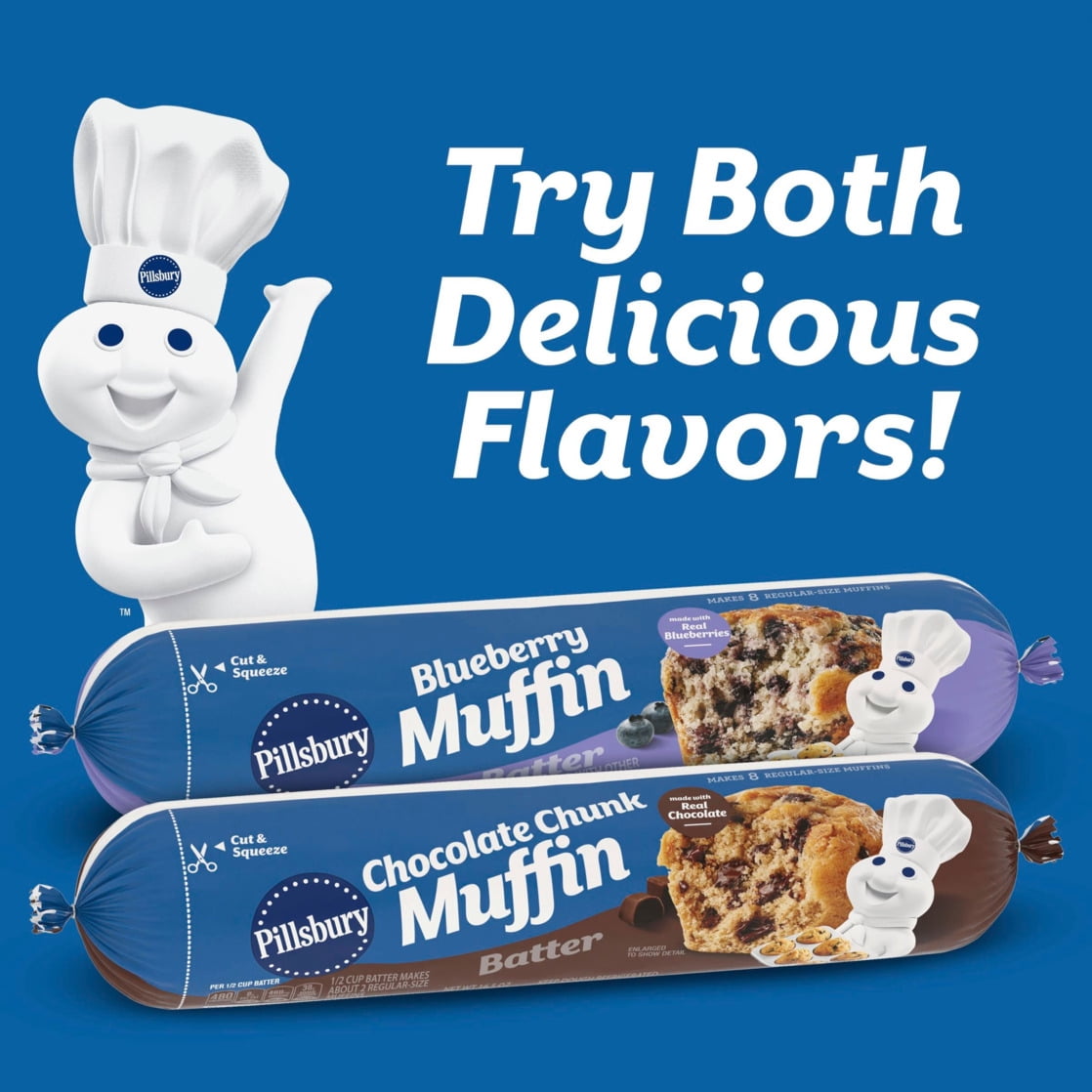 Pillsbury Chocolate Chunk Muffin Batter, Cut and Squeeze Package, 16.5 oz