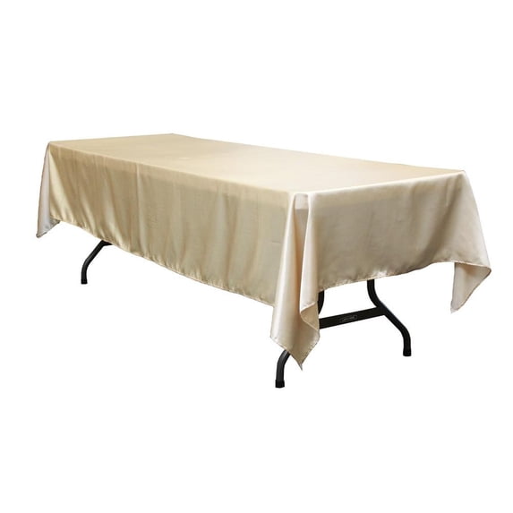 1 Pc, Satin Rectangular 60"X120" Tablecloth - Champagne(Machine Washable & Cool Dry) For Wedding Or Event Decor
