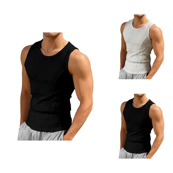 Workout Tank Tops Men Lightweight Breathable Slim Fit Stretchy Crewneck Muscle Sleeveless Shirt Athletic Gym Tanks