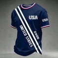 thumbnail image 3 of Men's USA Soccer Jersey 2026, USA Team Crewneck Short Sleeve Fans Football Shirt Retro Streetwear Tops for Game Day, Training, Travel, and Casual Wear Dark Blue M, 3 of 9