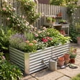 thumbnail image 3 of Land Guard 3PS Galvanized Metal Raised Garden Bed 6x3x2 ft, 2FT Deep Root Elevated Planter Box Steel Large Vegetable Flower Bed Kit(Silver), 3 of 7