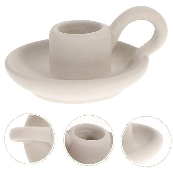 2Pcs Nordic Style Ceramic Candlestick Holders with Handle, Taper Candle Holders for Spell Candles, Halloween Christmas Decor