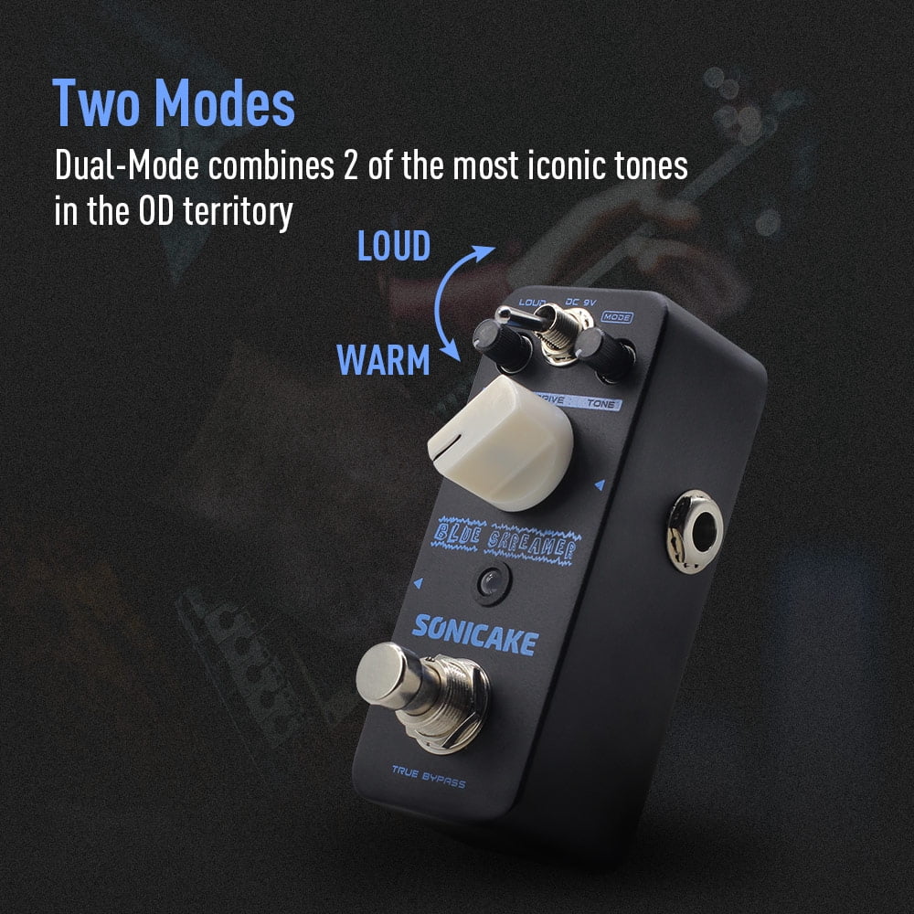 SONICAKE Overdrive Guitar Effects Pedal Vintage Dumble Blues Analog Blue Skreamer+General 9V DC 1000mA Power Adapter