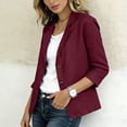 thumbnail image 5 of Brnmxoke Lightweight Summer Blazer for Women Dressy Casual Long Sleeve Loose Lapel Collar Button Front Business Workout Blazer Jackets with Pockets Wine,XL, 5 of 9