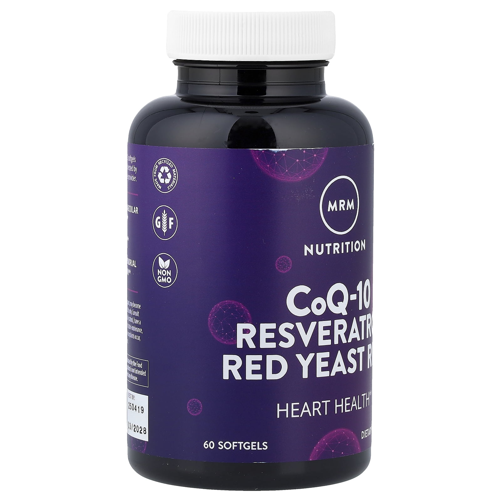 MRM Nutrition CoQ-10 Resveratrol Red Yeast Rice, 60 Softgels
