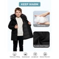 thumbnail image 3 of Wantdo Boy's Puffer Coat Padded Winter Fleece Jacket Hooded Puffer Jacket Black 10-12, 3 of 8
