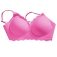 thumbnail image 4 of Gyexs Women's Full Coverage No Underwire Comfort Bra Scalloped V Neck Seamless Push Up Bralettes with Support #Hot Pink, 4 of 4