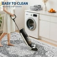 thumbnail image 4 of Washable Area Rug 10x13, Vintage Retro Carpet with Non-Slip Backing, Floral Pattern Floor Rugs for Entryway, Kitchen, Bathroom, Living Room, Hallways, Bedroom, Grey, 4 of 7