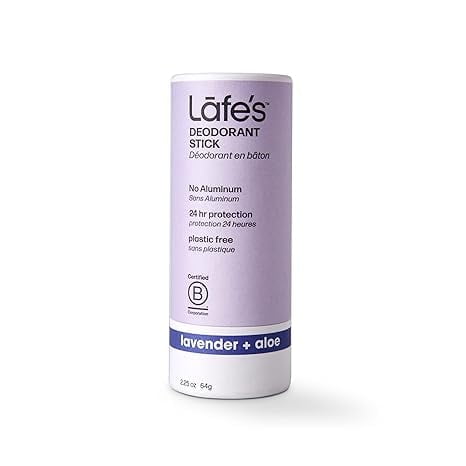 Lafes Natural Deodorant Stick, Lavender & Aloe Scent, 2.25 oz