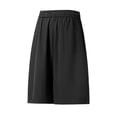 thumbnail image 4 of WIZUTIZ Men's Athletic Shorts Summer Cool Feel Elastic Waist Wide Leg Sports Five-Point Bottoms Twill Breathable Drawstring Relaxed Fit for Casual Outdoor Daily Wear Mens Fashion, 4 of 6