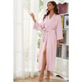 thumbnail image 2 of U2SKIIN Satin Robes for Women, Full-length Soft Silk Lightweight Bathrobe,(Dusty Pink,S), 2 of 5