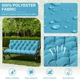 thumbnail image 3 of Snubbull Swing Replacement Cushion, Outside Bench Cushion with Backrest, 2-3 Seater Cushion with 6 Ties for Outdoor Furniture, 60 x 40 x 5 Inches Porch SwingCushion Garden Bench, Lake Blue, 3 of 7