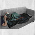 thumbnail image 6 of Zombie Soft Flannel Fleece Throw Blanket, Dead Man in the Old Abandoned House Nightmare Bloody Fantasy Art Scenery, Cozy Plush for Indoor and Outdoor Use, 50" x 60", Teal Charcoal Grey, by Ambesonne, 6 of 6