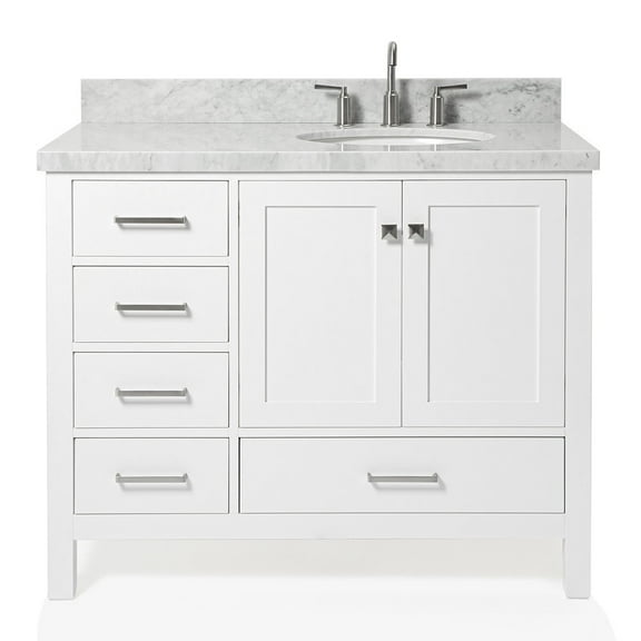 Ariel A043s-R-Vo Cambridge 43" Free Standing Single Basin Vanity Set - White