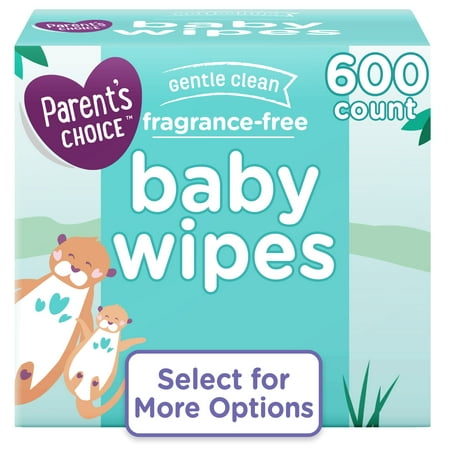 Parents Choice Fragrance Free Baby Wipes, 600 Count (Select for More Options)