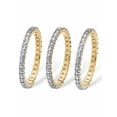 thumbnail image 3 of PalmBeach Jewelry Diamond Accent Yellow Gold-Plated or Platinum-Plated 3-Piece Stack Ring Eternity Band Set, 3 of 6