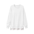 thumbnail image 5 of FAIWAD Crew Neck Sweatshirts Women Long Sleeve Side Slits Pullover Tops Loose Layered Sweatshirts, 5 of 7