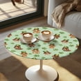 thumbnail image 2 of SEANATIVE Cocktail Table Top Cover Set of 2 Lightweight Small Tablecloth Stretch Round Table Topper Cap Covers for Banquets 24 Inch, St. Patrick's Day Clover Leaf Hat Dog Green, 2 of 7