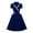 Blue, variant on 2025 Women's Vintage Contrast Collar Dresses Elegant Formal Swing Dress Short Sleeve Party Cocktail Dresses