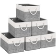 thumbnail image 1 of Cestas de almacenamiento Fab Totes, paquete de 6, plegables, blancas y grises, 1 of 7
