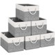 thumbnail image 1 of Cestas de almacenamiento Fab Totes, paquete de 6, plegables, blancas y grises, 1 of 7