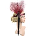 thumbnail image 3 of IBASETOY Indian Fancy Headband with Artificial Plume for Decor Golden Color Fits Most, 3 of 6