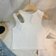 thumbnail image 4 of Camiseta sin mangas de cuello redondo para niñas, blusas lindas de color sólido, blusa deportiva holgada con agujeros, camiseta para niñas, 4 of 5