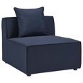 thumbnail image 2 of Modway Saybrook 6-Piece Fabric Upholstered Outdoor Patio Sectional Sofa in Navy, 2 of 11