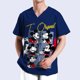 thumbnail image 3 of Uniformes médicos de enfermera con estampado de Mickey Mouse de Disney, cuello en V, manga corta, bolsillo, ropa de trabajo, uniformes médicos, accesorios, 3 of 5