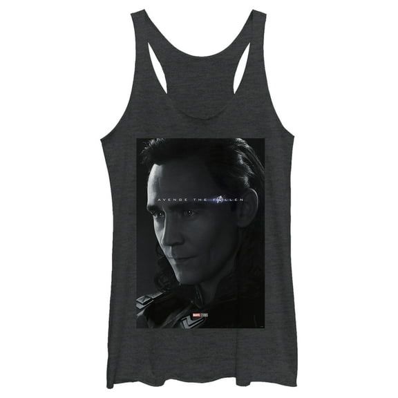 Women's Marvel Avengers: Endgame Loki Poster Racerback Tank Top Black Heather 2X Large