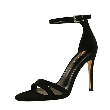 

IELGY fashion high-heeled shoes stiletto high-heeled suede hollow sandals women s shoes
