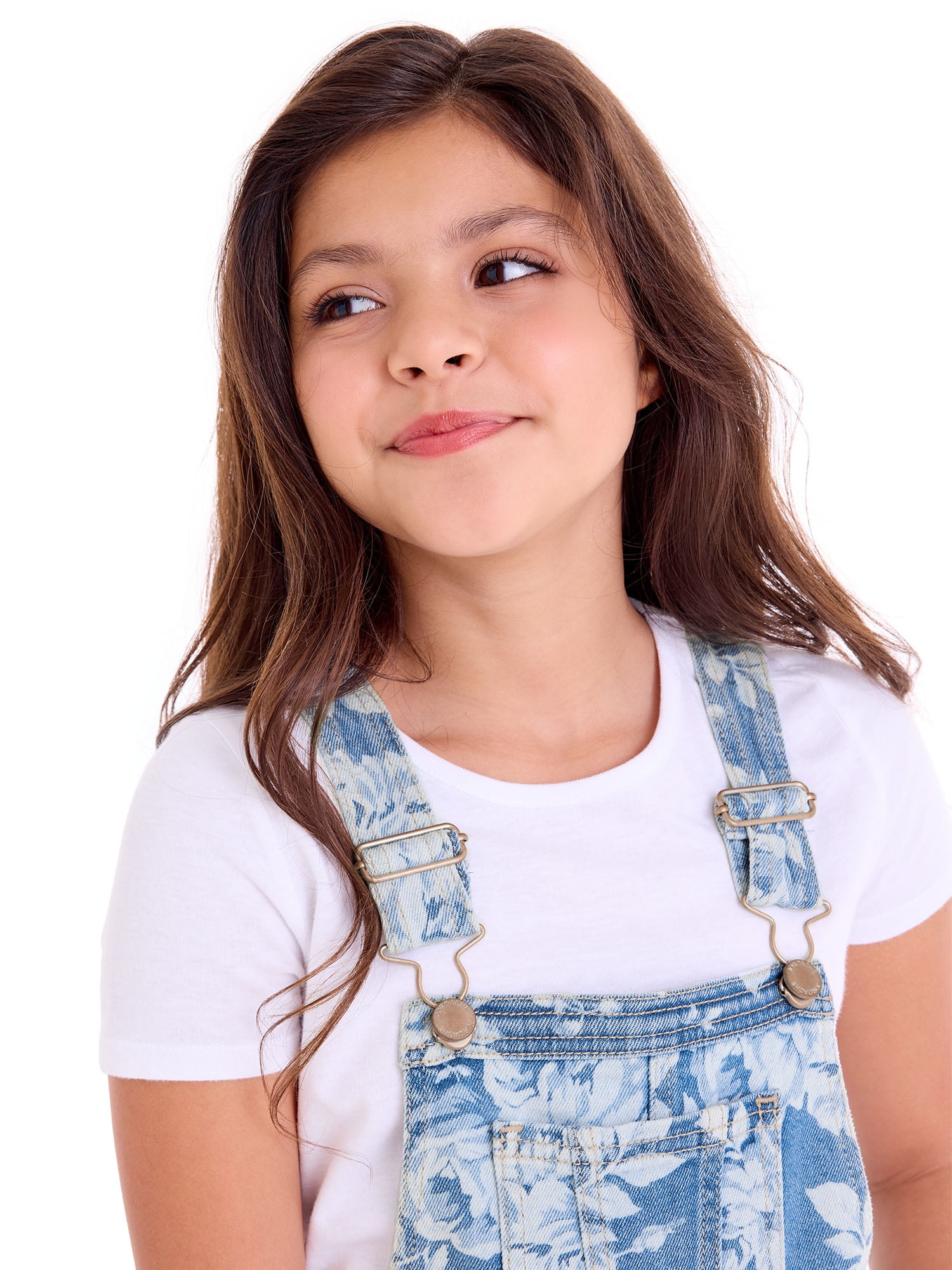 Jordache Girls Roses Denim Shortall, Sizes 4-18