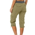 thumbnail image 7 of Mohiass Women's Cargo Capris Hiking Lightweight Quick Dry Summer Outdoor Casual Travel Pants with Pockets Army Green 3XL, 7 of 7