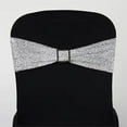thumbnail image 5 of Efavormart 5 Pack | Silver Metallic Shimmer Tinsel Spandex Chair Sashes, 5 of 6