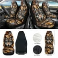 thumbnail image 2 of Renewold Wolf Camo Hunting Forest 12 Pack Front Car Seat Cover Set, with Steering Wheel Cover Seat Belt Covers Armrest Mat Trash Bag Air Vent Storage Bag Rear View Mirror Cover Coasters Key Chain, 2 of 7